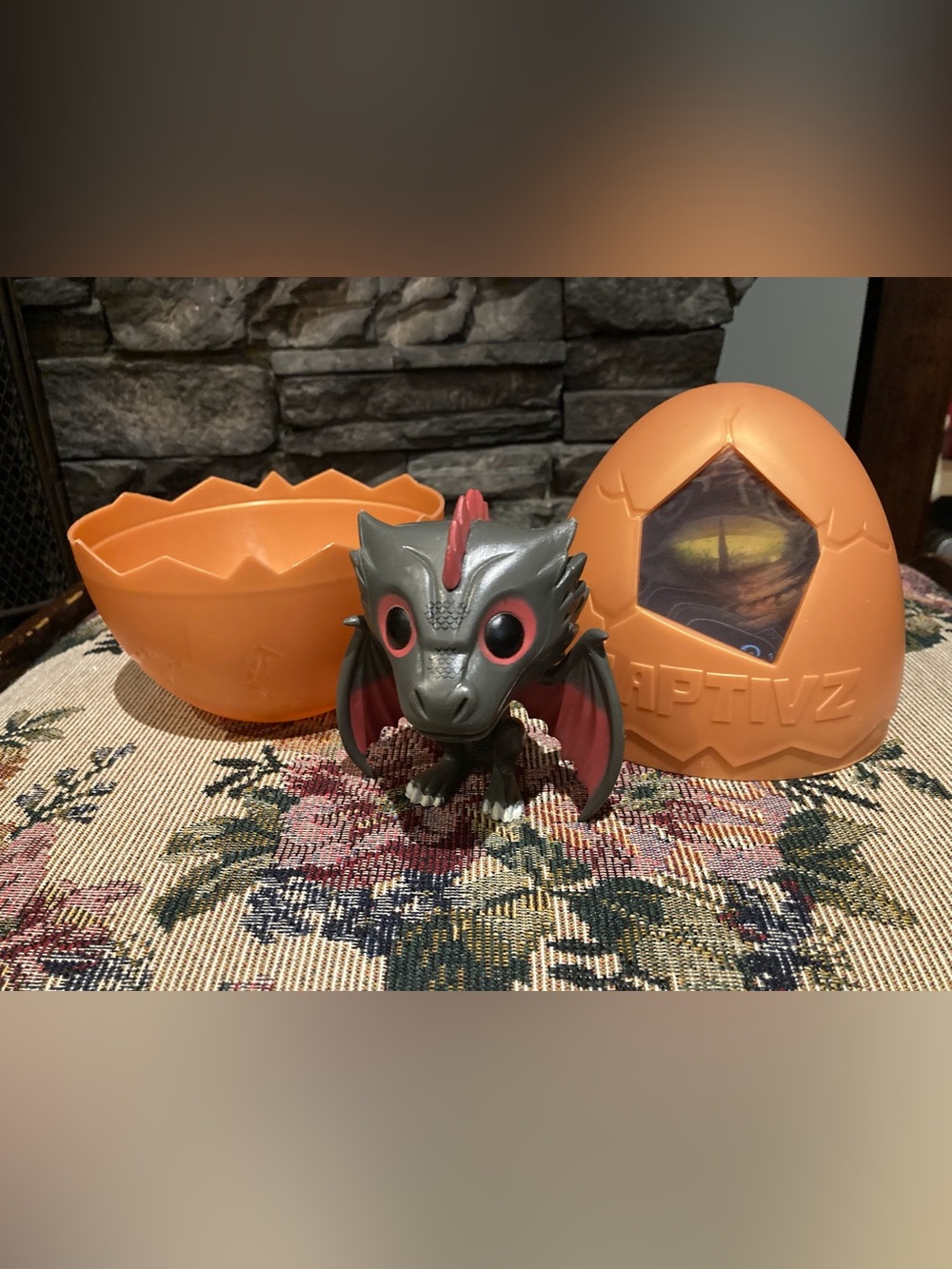 Gray and Red Dragon Figurine Reptile Toy - Collectible Decorative Figure